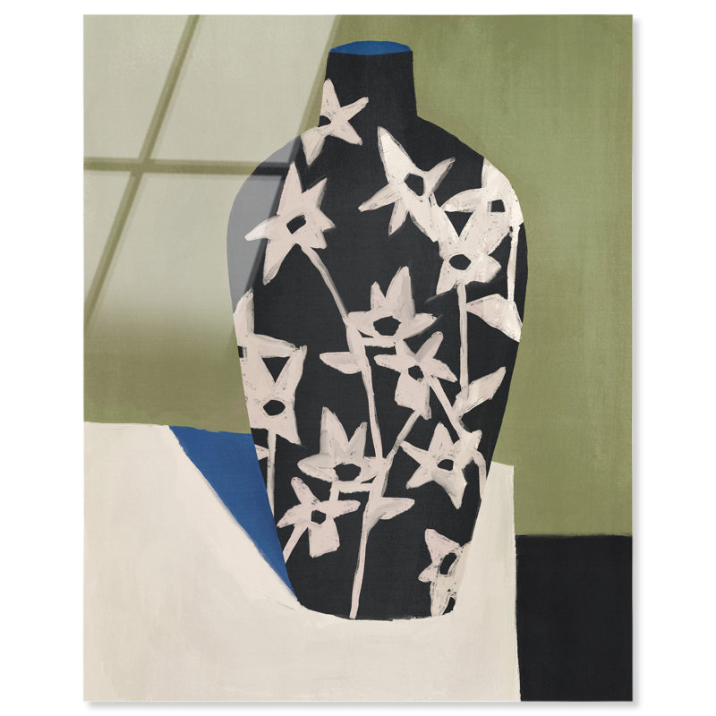 Noir Vase High-Gloss Frameless Acrylic Glass Wall Art Abstract Print by Oliver Gal, Ready to Hang, 16 x 20, 36"H x 30"W