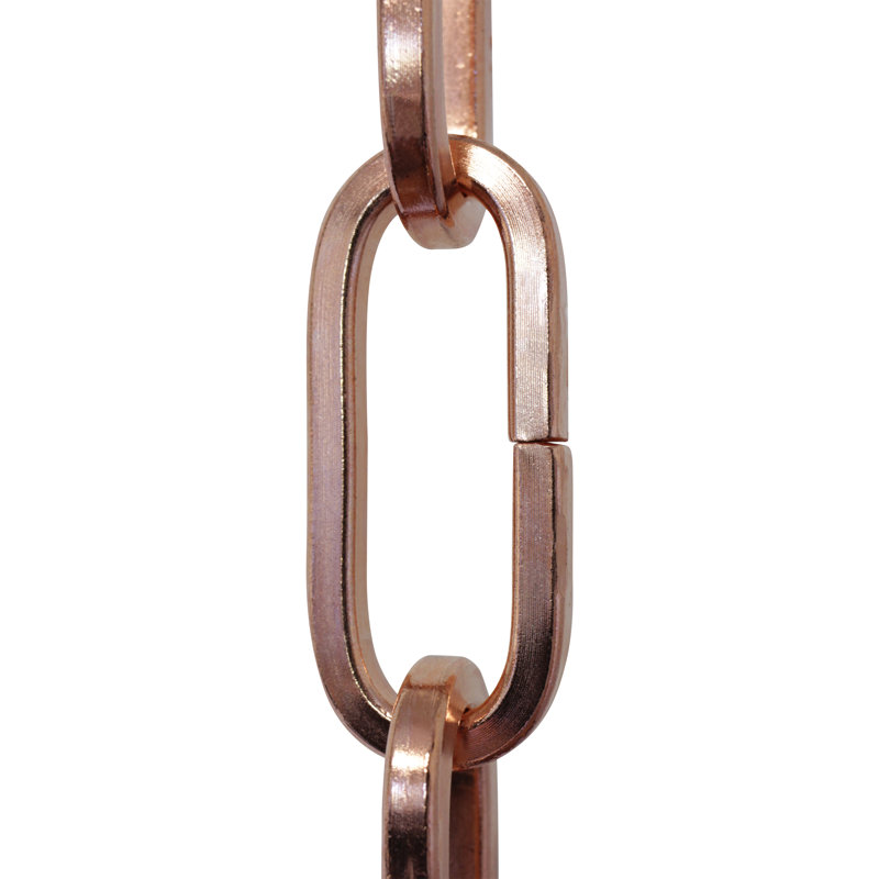 Chaîne de lustre décorative à maillons standard, Cuivre, 120"H x 0.79"W x 0.16"D