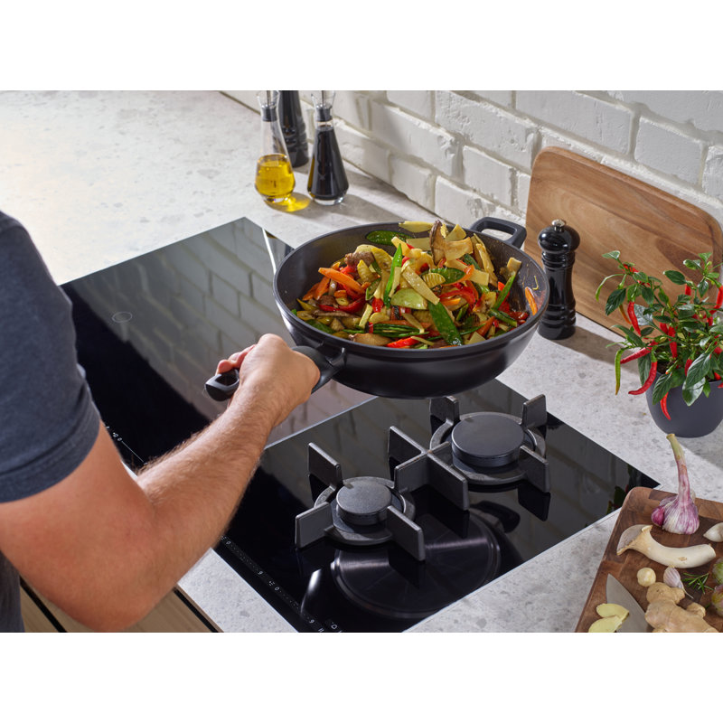 Wok anti-adhésif en céramique de 12,6 pouces Fissler Ceratal Comfort, noir orbite, fabriqué sans Pfas