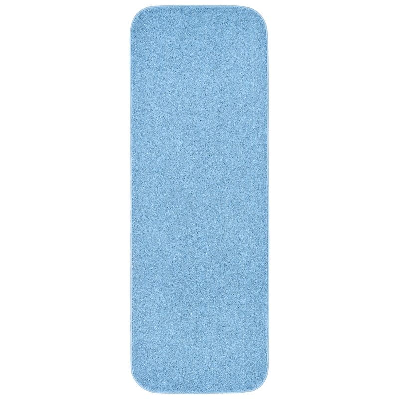 Monarrez Nylon Bath Rug with Non-Slip Backing, Single- 60" L x 22" W, Basin Blue