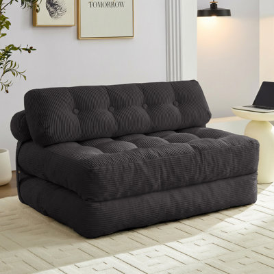 Canapé-lit pliant, canapé-lit convertible avec coussin et support pour le dos, fauteuil-lit pliant portatif, canapé-lit confortable au sol, canapé paresseux pour salon / dortoir / bureau / appartement, lit double