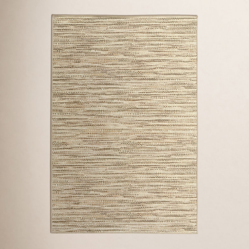Clay Natural Machine Washable Rug, Rectangle 3' x 5'