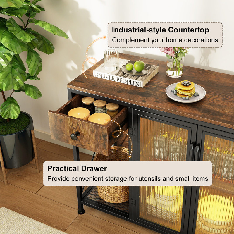 87cm Sideboard, Brown