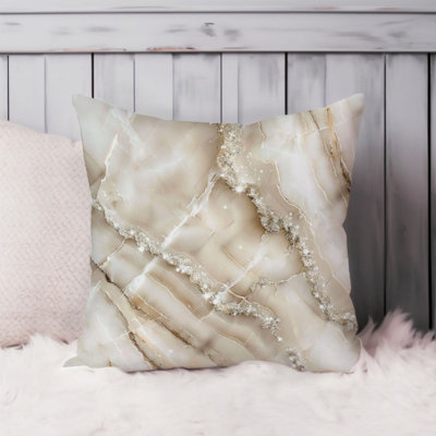 Abstract Marble Geode Symphony XI Modern Throw Pillow Cover