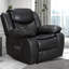 Ensemble de 2 fauteuils inclinables manuels en similicuir avec massage vibratoire et chaleur lombaire, canapé inclinable simple réglable avec poche de rangement latérale, fauteuils ergonomiques pour le salon, la chambre à coucher et le cinéma maison-105706547