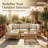 4 - Person Premium Patio Wicker Sectional Seating Group With Cushions-2002311347-2002311373