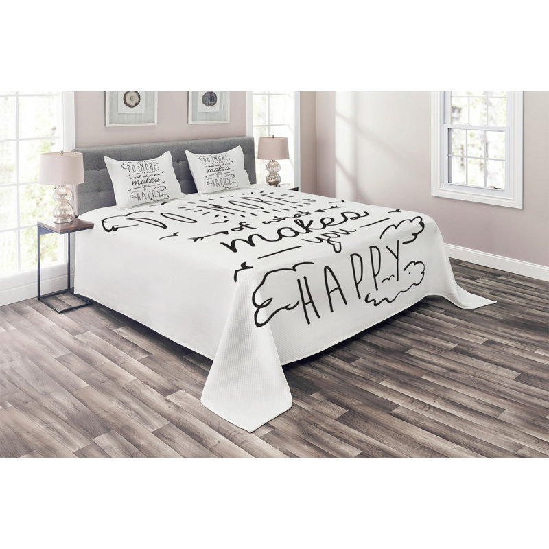 Saying Polyester Coverlet, King Bedspread + 2 Shams