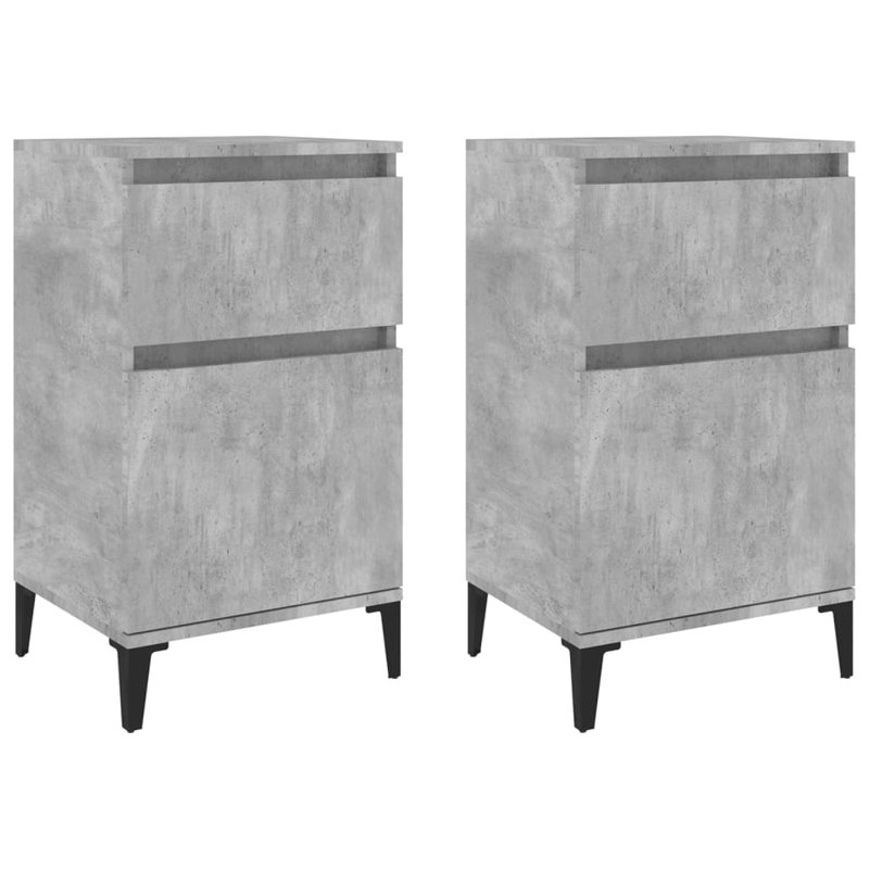Alianne 40cm W Manufactured Wood Bedside Table, Concrete Grey