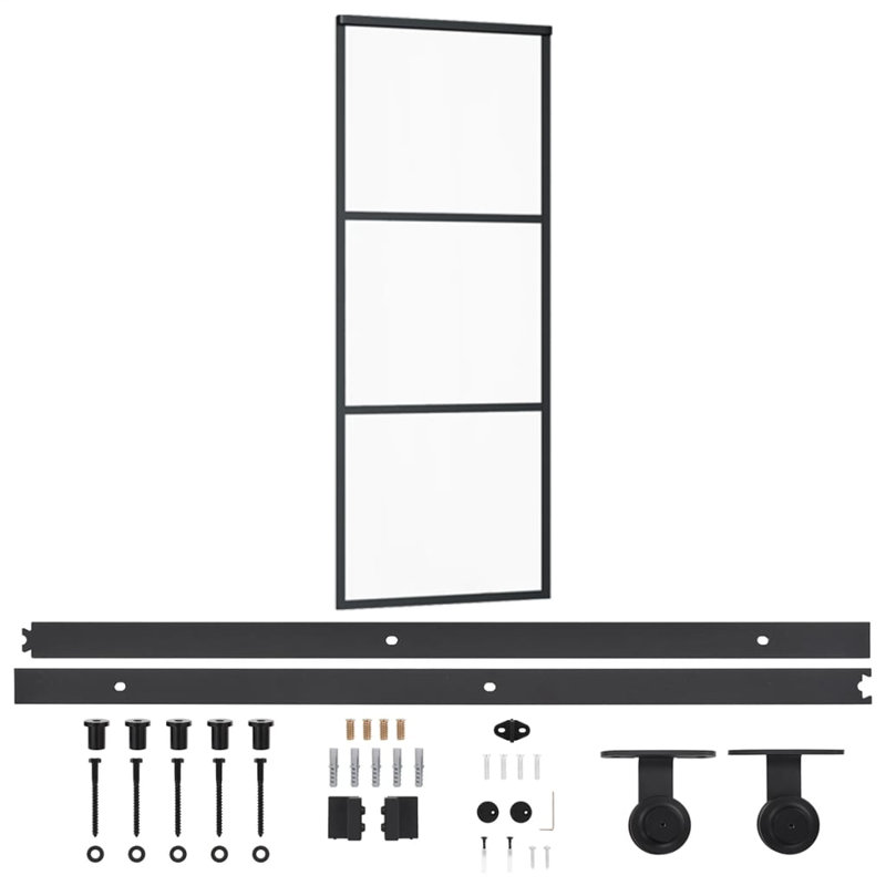 Porte coulissante en verre Mersie, H 80,7 po x l 29,9 po x P 0,8 po