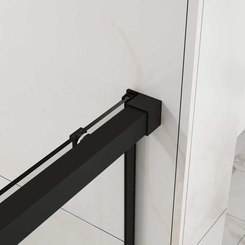 Semi - 60" Adjustable Width Sliding Shower Door, 6mm Tempered Glass With Proof Coating, Stainless Steel Frame, Waterproof Seal, Bathroom Use W X 72" H Easy Clean Hardware, Splash Technology