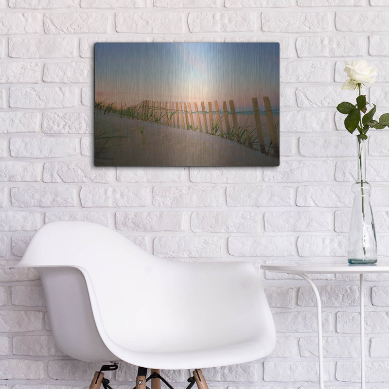 «Sunset By The Atlantic» par Sol Rapson, art mural en métal, H 16 po x l 24 po