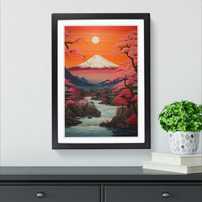 Japanese Sunset Contemporary 1 Piece Single Picture Frame Wall Art