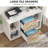 39.37-Inches Large Mobile Lateral File Cabinet With 2 Drawers, Printer Stand & Storage Shelves, Rolling Filing Cabinet For Letter Size, White Home Office Storage, White & Walnut Finish