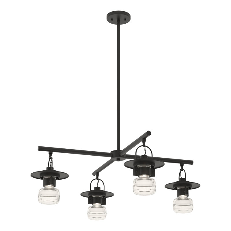 Mason 4 - Light Outdoor Chandelier, Coastal Black
