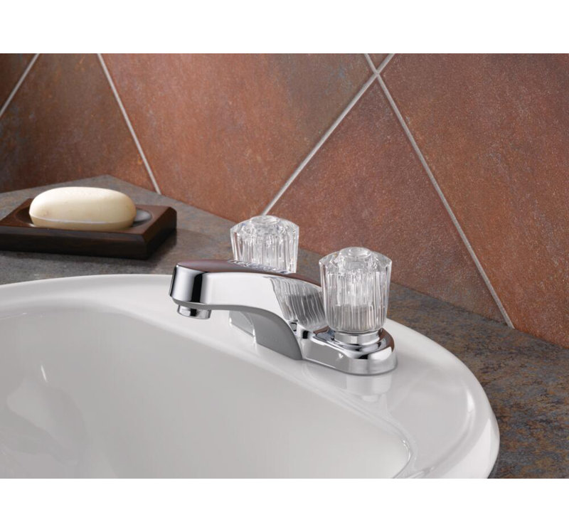 2-handle Bathroom Faucet, With Plastic Pop Up Drain