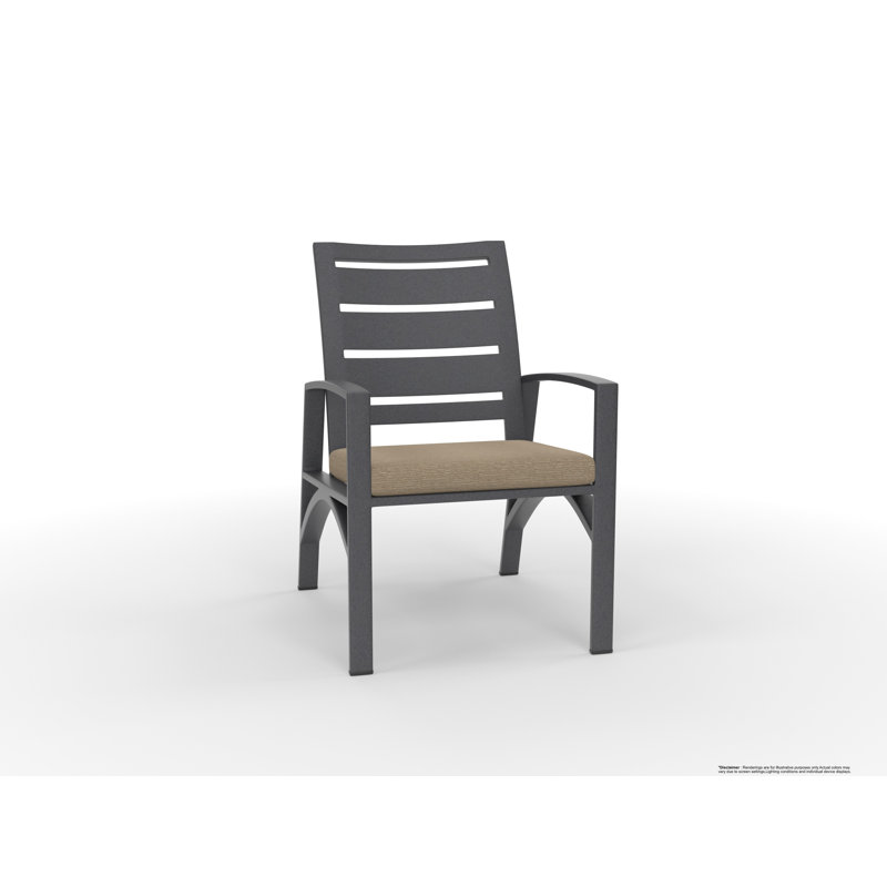 Arc Outdoor Dining Armchair, Graphite, Mainstreet Latte