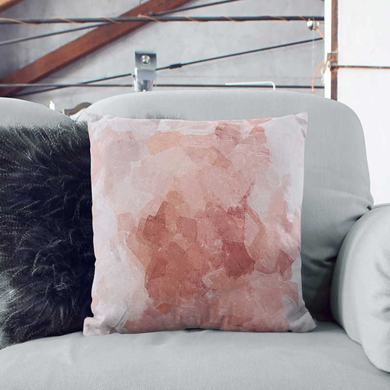 Abstract Square Throw Cushion, White, 40cm H x 40cm W x 15cm D