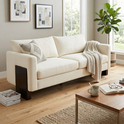 3-seater Sofa with Rubberwood Legs