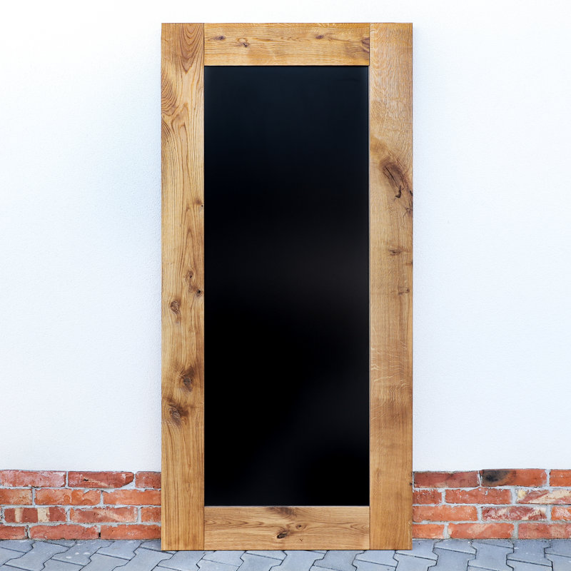 Thornburg Solid Oak Sliding Door with Blackboard Unfinished, Natural Oil