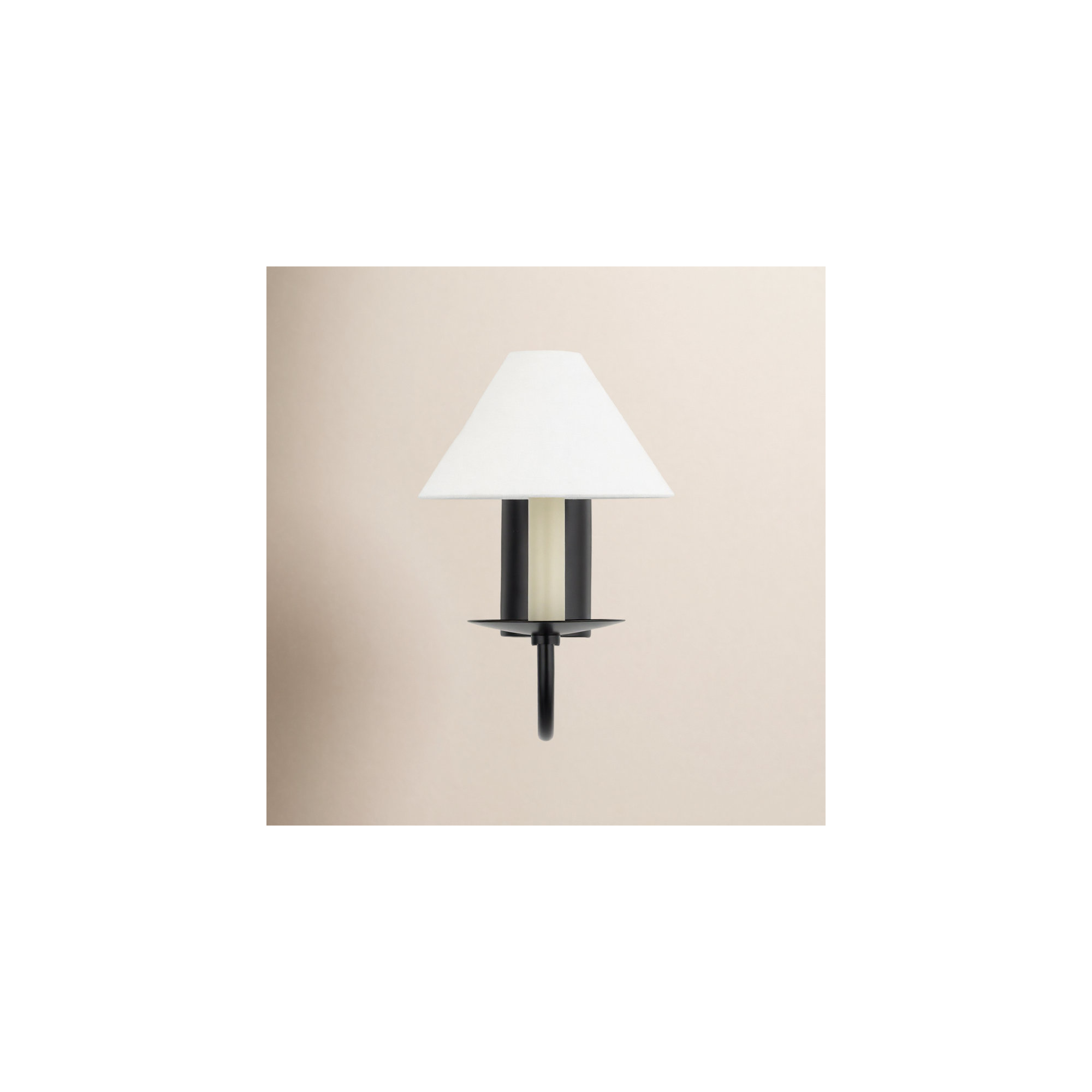 Single Light Steel Dimmable Candle Wall Light, Soft Black