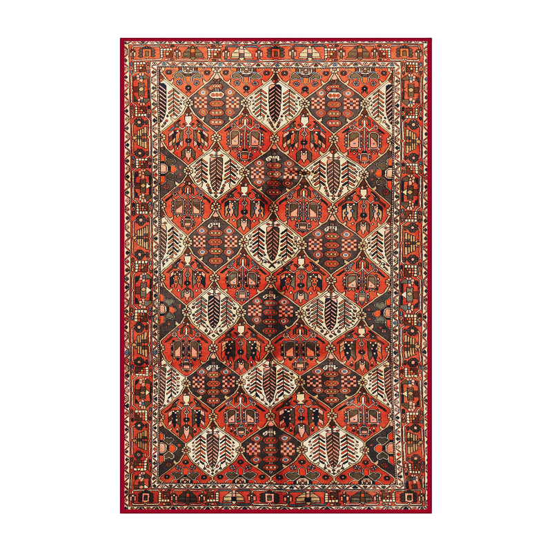 Tapis traditionnel orange / noir / brun, Rectangle 4 pi x 6 pi