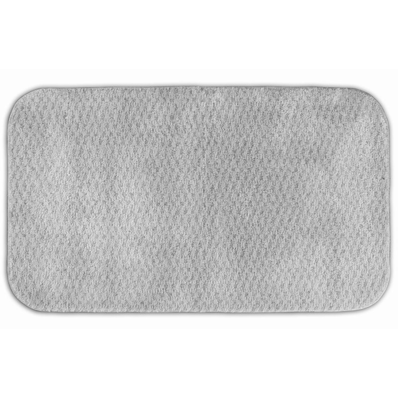 Juliahna Nylon Bath Rug with Non-Slip Backing, 24" x 40", Platinum Gray
