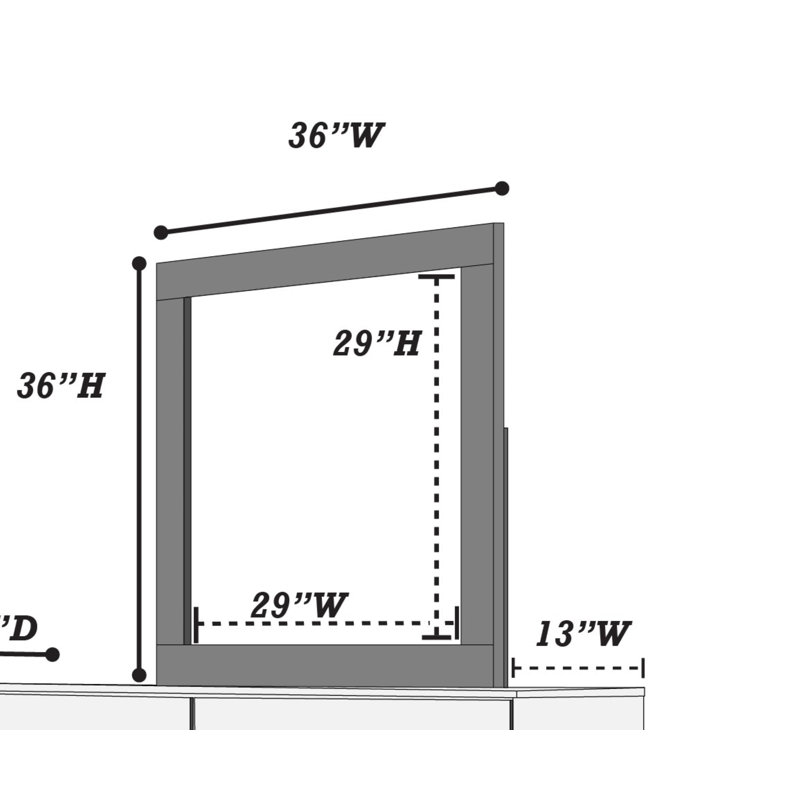 Miroir pour commode, Crème