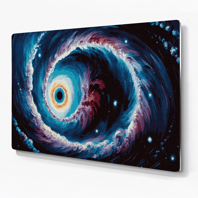 Art mural en métal mauve Space Helix, H 12 po x l 18 po