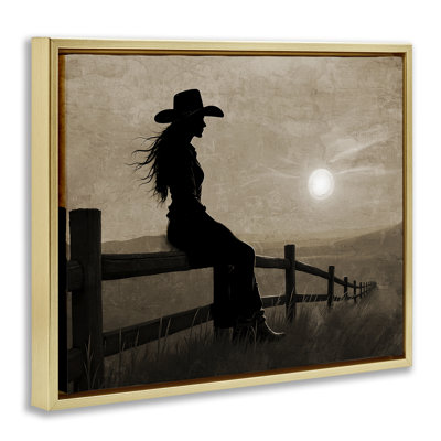 «Cowgirl Sunset Portrait Floater», art mural par Kim Allen