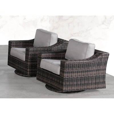 Outdoor Swivel Patio Chair With Cushions – Fully Assembled & Comfortable Seating