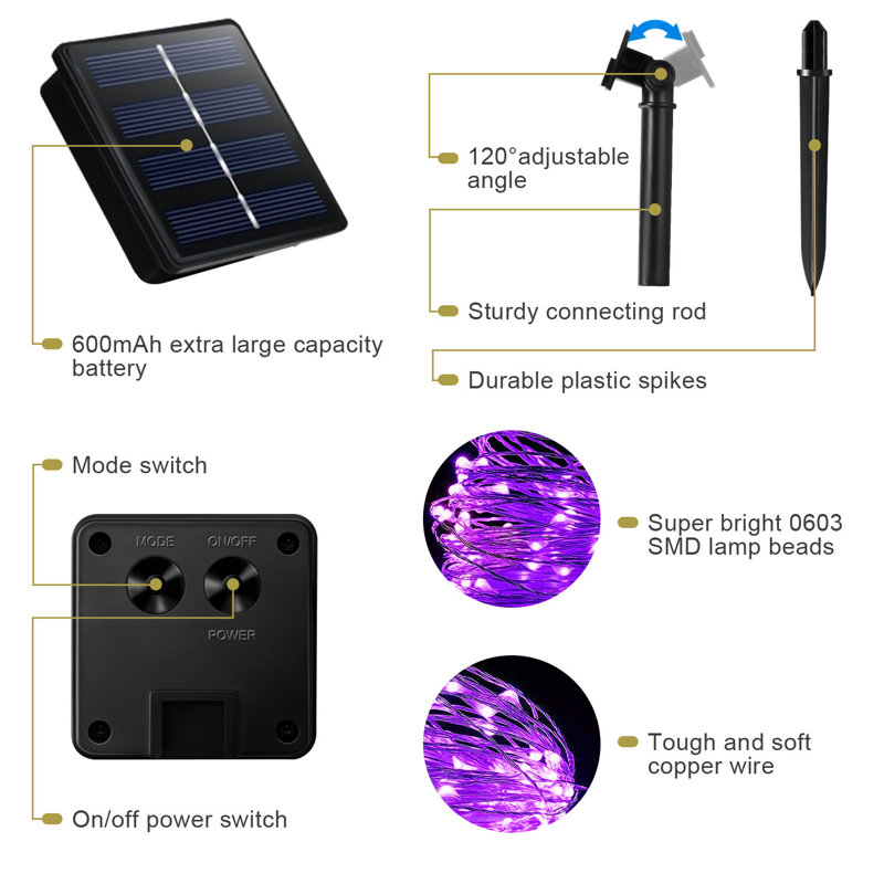 Kafi Indoor 1 - Bulb 5.07'' Solar Powered LED String Lights String Light