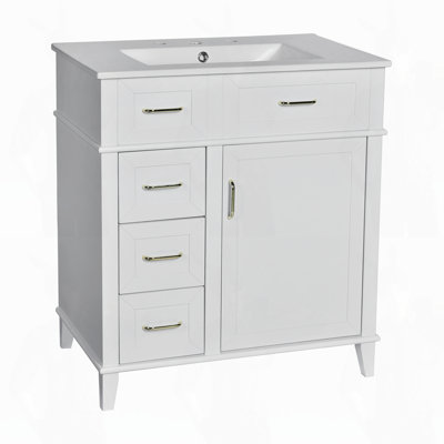 Armoire de rangement de salle de bain avec trois tiroirs à fermeture en douceur