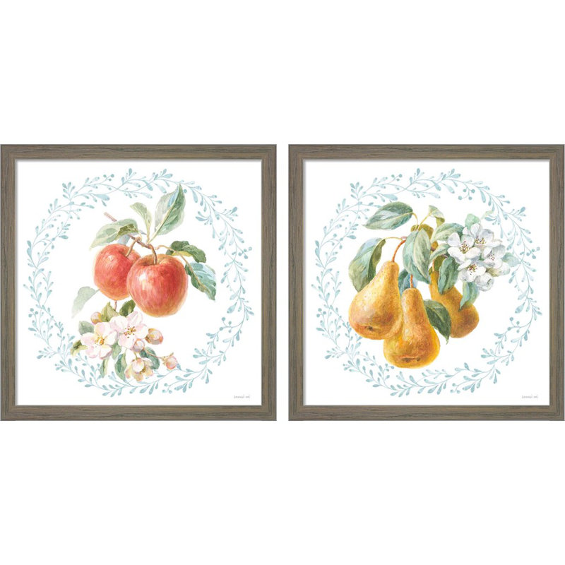 Blooming Orchard B par Danhui Nai - ensemble de 2 impressions encadrées