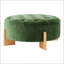 Repose-pieds rond capitonné avec pieds en bois massif, table basse moderne et repose-pieds en chenille pour le salon-1040519975