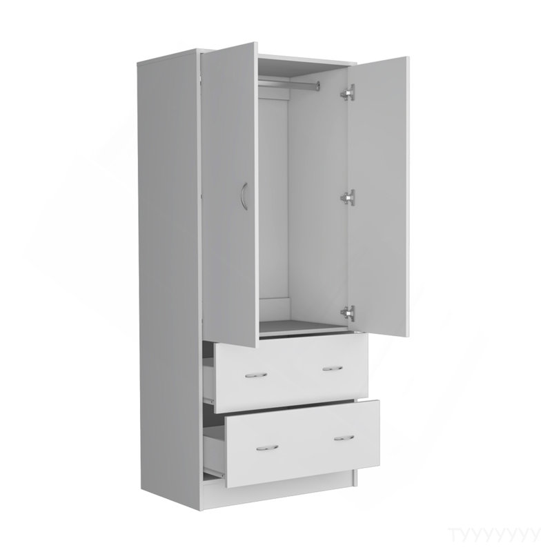Armoire Edie, chambre à coucher, blanc, Blanc