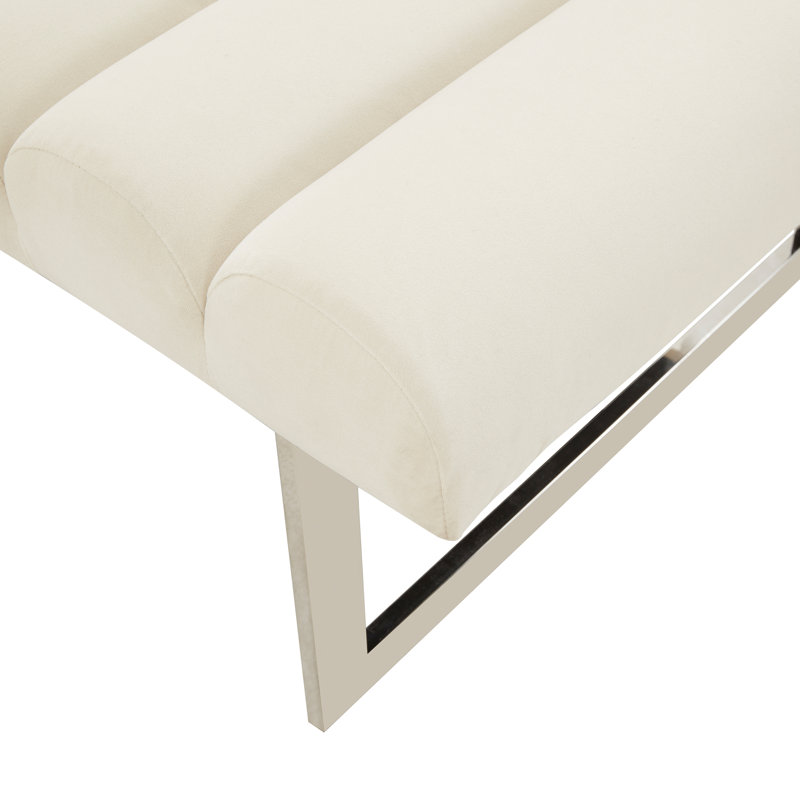Banc de rangement Emilian, Beige, Argent