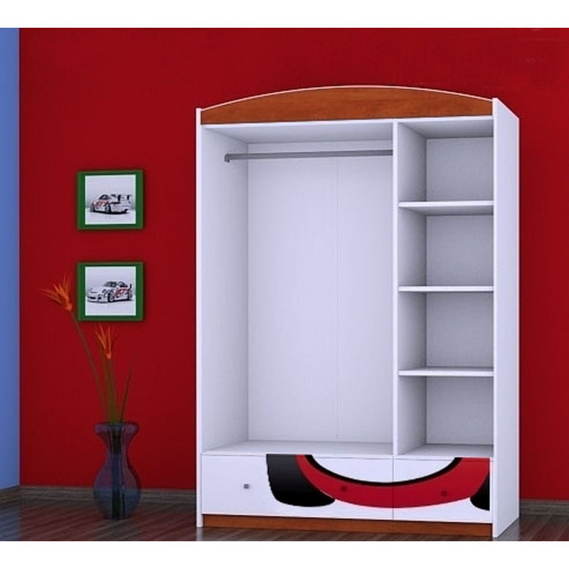 Olin 3 Door Wardrobe, Red