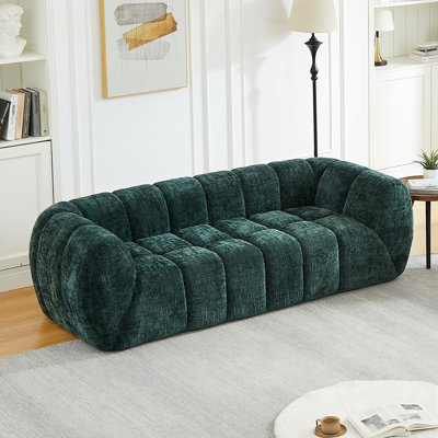 Canapé en chenille avec coussin moelleux