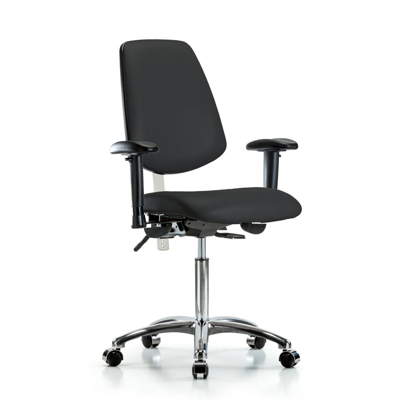 Chaise de tâches ergonomique Octavia, Noir, Roulettes, Non inclus