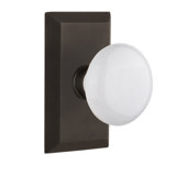 Studio Plate with White Porcelain Door Knob