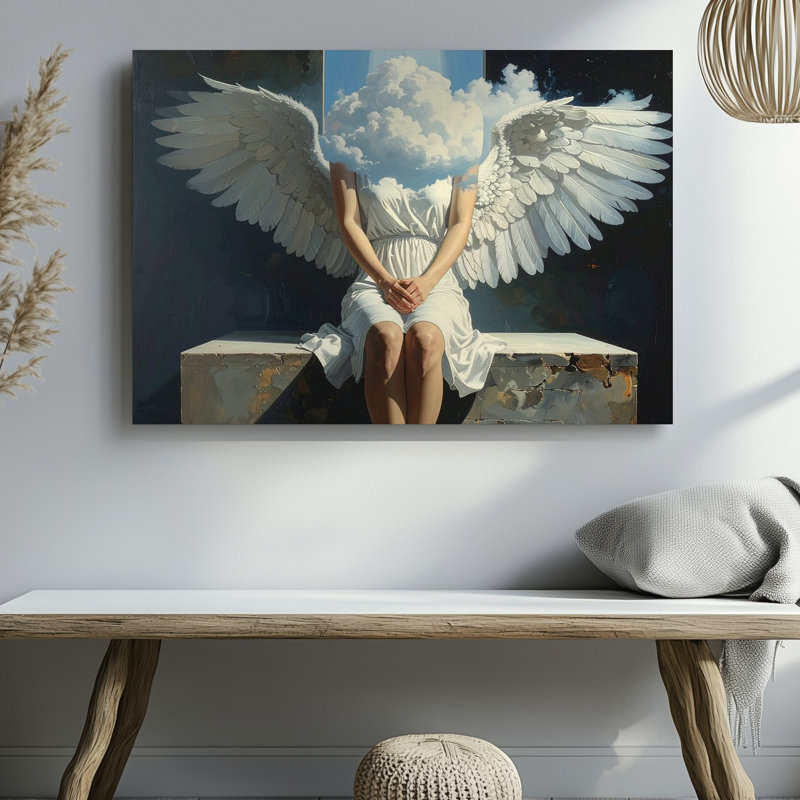 Nuage face à un ange Canvassurreal Divine Serenity, art mural sur toile, H 9 po x l 12 po