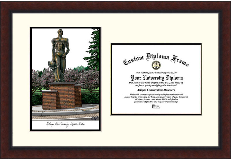 Cadre de diplôme à spartans héritée michigan state NCAA