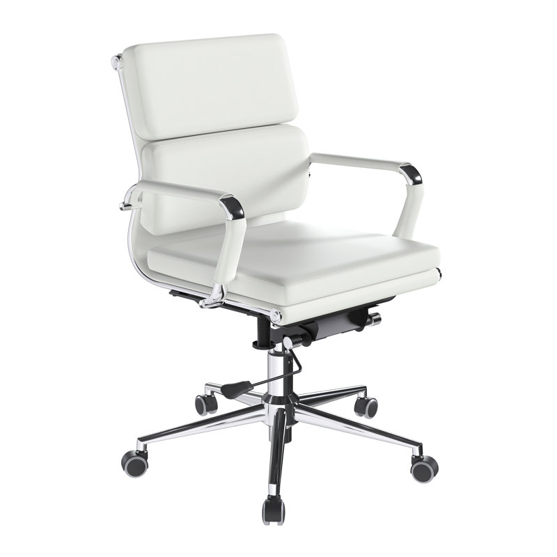 Bisente Leather - Bonded Office Chair, White