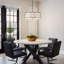 Lustre tambour 5 lumières style campagne moderne noir
