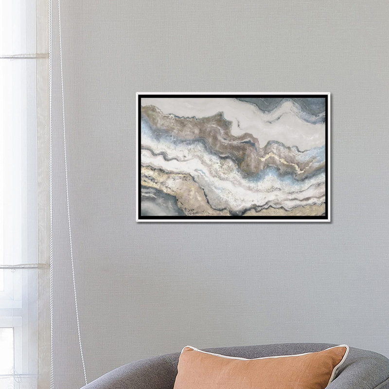 « Marbre » par Patricia Pinto-imprimé, Pas de tapis, H 18 po x l 26 po x P 1,5 po, Toile blanche encadrée
