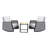 3 Pieces Patio Rocking Wicker Bistro Set, Patio Outdoor Furniture Conversation Sets With Rocking Chairs And Side Table Wood Top-1256830362