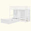 Lit superposé avec tiroirs, garde-robe, tablettes de rangement et lit hydraulique-746708611