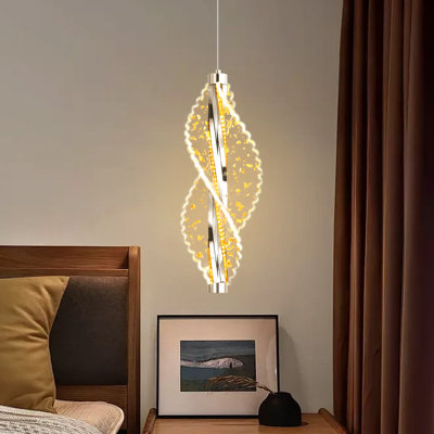 1-Light Modern Led Acrylic Chandelier Silver