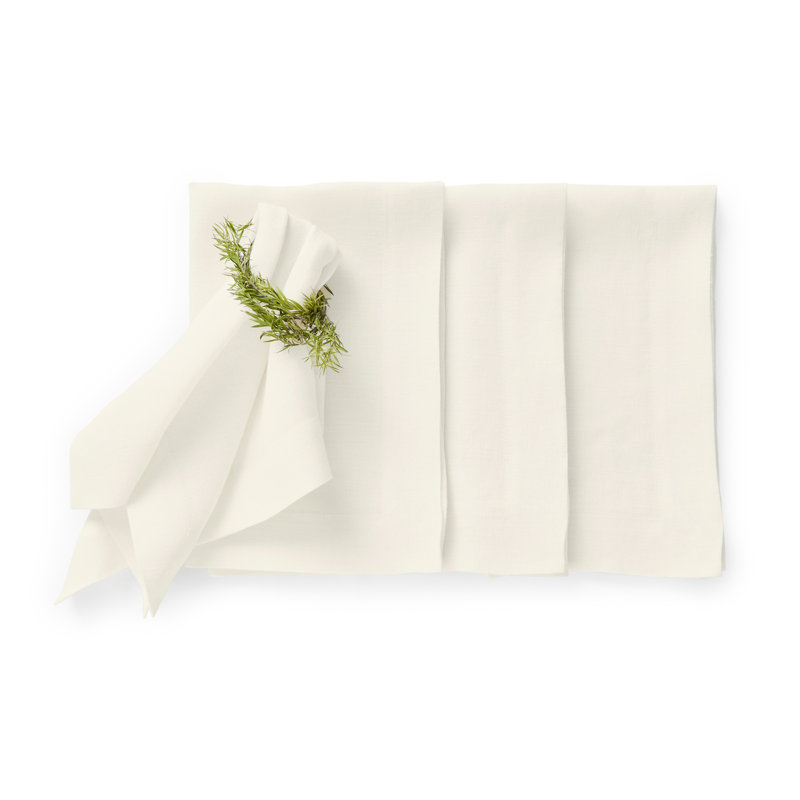 Sonoma - 100% Pure Linen Dinner Napkins (Prewashed), Ivory