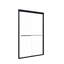 Porte de douche coulissante double semi-sans cadre H 44 po à l 72 po x H 72 po, porte de douche à dérivation, porte en verre trempé épais de 1/4 po (6 mm), noir mat
